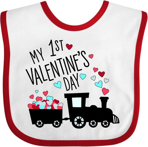 inktastic My First Valentines Day- Train Baby Bib in Saudi Arabia