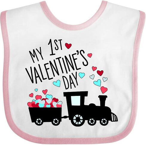 inktastic My First Valentines Day- Train Baby Bib in Saudi Arabia