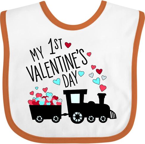 inktastic My First Valentines Day- Train Baby Bib in Saudi Arabia