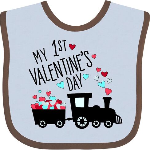 inktastic My First Valentines Day- Train Baby Bib in Saudi Arabia