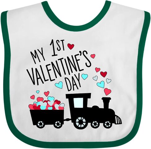 inktastic My First Valentines Day- Train Baby Bib in Saudi Arabia