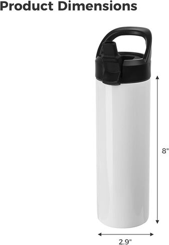 4 قطع من أكواب التسامي، زجاجات مياه فارغة بسعة 20 أونصة مع غطاء بمصاصة ومقبض، زجاجات رياضية مستقيمة من الفولاذ المقاوم للصدأ، قوارير تصعيد معزولة بالفراغ من الفينيل اللامع in Kuwait