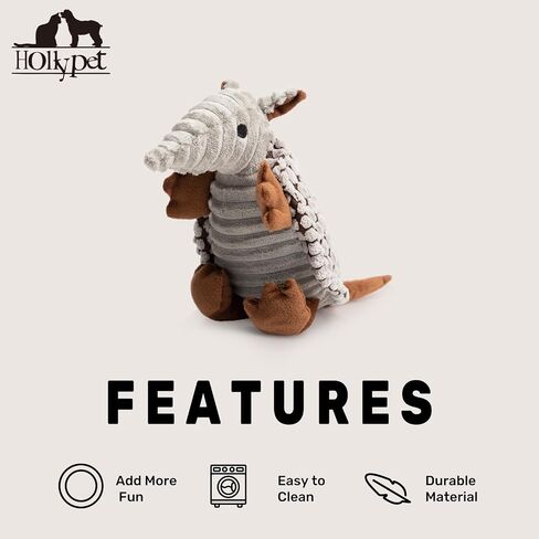 Hollypet Armadillo Squeaky Puppy Dog Toys for Small Medium Dogs, 8" in Kuwait