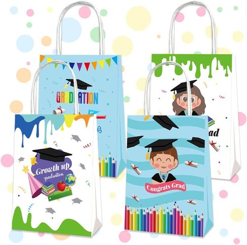 12 Packs 2024 Graduation Treat Boxes Cartoon Kindergarten Preschool Gifts Boxes Congrats Grad Goodies Candy Boxes with Handles for 2024 College School Kindergarten Graduation Gifts Wrapping Supplies in Saudi Arabia