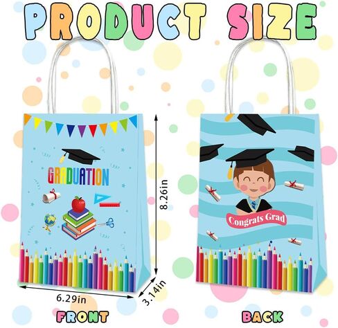 12 Packs 2024 Graduation Treat Boxes Cartoon Kindergarten Preschool Gifts Boxes Congrats Grad Goodies Candy Boxes with Handles for 2024 College School Kindergarten Graduation Gifts Wrapping Supplies in Saudi Arabia
