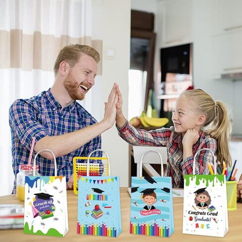 12 Packs 2024 Graduation Treat Boxes Cartoon Kindergarten Preschool Gifts Boxes Congrats Grad Goodies Candy Boxes with Handles for 2024 College School Kindergarten Graduation Gifts Wrapping Supplies in Saudi Arabia
