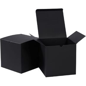 NIGNYA Gift Boxes with Lid 5x5x5 inches 10 Pack Black Paper Gifts Boxes Large Boxes for Presents, Bridesmaid Proposal, Wedding, Birthday