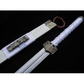 Chinese sword,Han jian(Medium carbon steel blade,White scabbard,Alloy) Length 39"