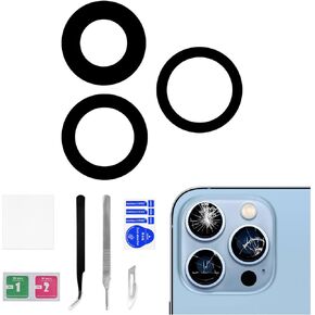 for iPhone 13 PRO OEM Rear Camera Lens Replacement for iPhone 13 PRO MAX with Dual-Sided Adhesive Back Camera Glass Lens with Fix Tool Repair Kit Tweezers A2483 A2636 A2639 A2640 A2638