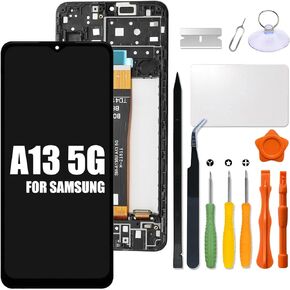 for Samsung Galaxy A13 5G Screen Replacement LCD Display with Frame for Samsung A13 2022 A136U LCD Screen SM-A136U S136DL A136A A136W A136B Touch Digitizer Assembly with Repair kit (Not A13 4G)