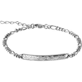 Hawaiian Bracelet by Austaras - Engraved with Hibiscus Flower