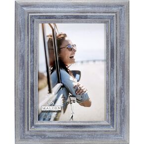 Malden International Designs 5x7 Rustic Denim Blue Picture Frame