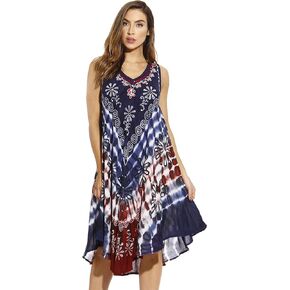 Riviera Sun Plus Size Summer Dresses Swimsuit Cover Up Flag Dresses