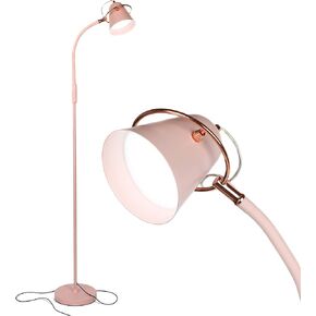 Brightech Zoey LED Floor Lamp - Flexible, Bright Standing Task Light for Puzzles, Crafting, Sewing and Reading - Perfect Dimmable Lighting for Kids Bedrooms, Desks, Nurseries, & Offices - Pastel Pink