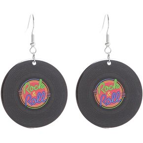 xuzhiyuan 80s Cute Acrylic Cartoon Vinyl Tape Dangle Earrings for Women Girls Fasion Makeup Mirror Colorful Resin Drop Earrings for Party Holiday