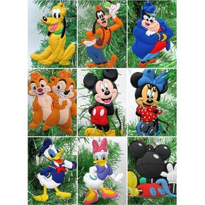 Mickey Mouse Clubhouse Christmas Ornament Set Featuring Mickey and Gang - Unique Shatterproof Plastic Design Around 3" to 3.5" Tall