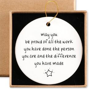 Appreciation Gifts for Coworkers Ceramic Ornament Keepsake Sign Round Plaque Thank You Gifts for Coworkers Retirement Goodbye Farewell Gifts for Boss Employee Friend