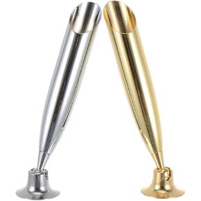 Milisten 2pcs Metal Desk Pen Holder, Quill- pen Holder, Desk Pen Funnel Base, Desktop Pencil Stand Holder for Home Office Hotel