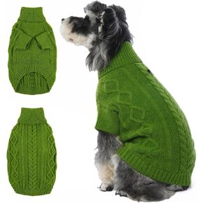 Dog Sweaters for Small Dogs, Cold Weather Cable Knitwear Clothes for Puppy Boys Girls, Extra Small Dog Christmas Sweater Chihuahua Sweater, Classic Pullover Dog Clothes Coats (Blue, X-Small)
