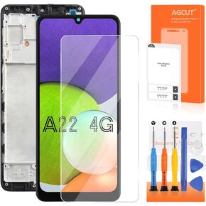 for Samsung Galaxy A22 4G Screen Replacement for Samsung A22 LCD Display SM-A225F/DS SM-A225M Screen digitizer Touch Assembly Repair Part Black with Frame (Not for A22 5G)