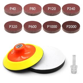 6inch Hook and Loop Backing Pad with 80PCS Sanding Discs for Automotive Woodworking - Angle Grinder Attachments with 5/8-11 Threads,Drill Backing Plate, Grinder Pads, Foam Buffering Pads