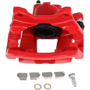 SCITOO Rear Left+Right Brake Calipers With Bracket 18B5046 18B5047 Red Compatible For Dodge Nitro 2007-2011 For Jeep Liberty 2008-2012 For Jeep Wrangler 2007-2017 For Jeep Wrangler JK 2018
