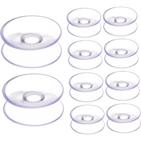 10pcs Clear PVC Plastic Suction Cups Glass Table Suction Cups Suction Cup Hooks for Shower Double Sided Suction Cups Household Windows Heavy Duty Desk Hanger Hook up Table Mat Flat