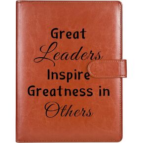 Boss Appreciation Gift Mentor Gift A4 Folder Great Leaders Folder Leader Supervisor PM Mentor Retirement Gift Coworker Farewell Leather A4 Folder (Great Folder)