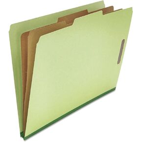 Universal 10281 Pressboard Classification Folder, Legal, Six-Section, Green, 10/Box