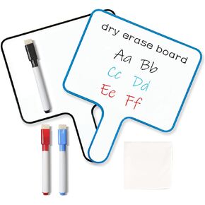 SAYEEC Dry Erase Answer Paddles 2 Pack Handheld Whiteboard with Magnetic Markers and Wipe Double Sided Quick Response White Board Auction Paddles for Teaching Meeting Voting School Office Party Games