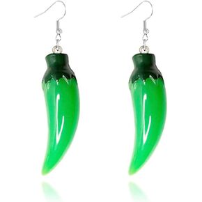 Red Chili Pepper Earrings for Women Girls Cute Fun Lifelike Simulation Vegetable Food Resin Dangle Drop Charm Pendant Earrings