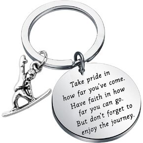 FUSTMW Snowboarding Keychain Snowboarder Gifts Snowboard Lover Gifts Snowboard Charm Gifts for Men