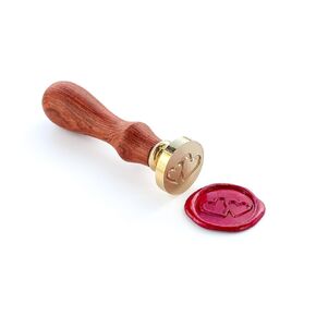 Wax Sealing Stamper, VOOSEYHOME Two Intertwined Hearts Seal Stamp with Rosewood Handle, Decorating on Holiday Cards Invitations Sealers Packings Letters for Birthday Themed Parties Weddings Signatures