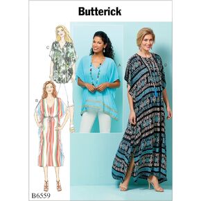 Butterick Patterns Misses' Top, Tunic And Caftan, Y (XSM-SML-MED)