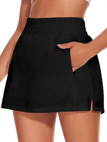 Tennis Skirt Running Shorts for Women High Waisted Golf Yoga Athletic Shorts with Pockets in Saudi Arabia