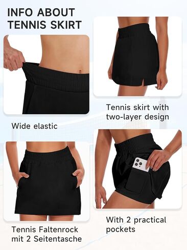 Tennis Skirt Running Shorts for Women High Waisted Golf Yoga Athletic Shorts with Pockets in Saudi Arabia