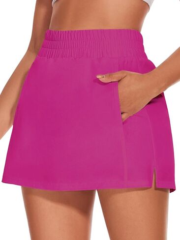Tennis Skirt Running Shorts for Women High Waisted Golf Yoga Athletic Shorts with Pockets in Saudi Arabia