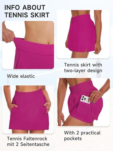 Tennis Skirt Running Shorts for Women High Waisted Golf Yoga Athletic Shorts with Pockets in Saudi Arabia