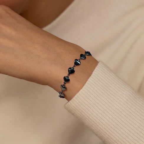 beautlace Heart-Link Bracelet Adjustable Bracelets Silver/18K Gold/Black Gun Plated Love Heart Charm Jewelry Gifts for Women KB0029 in Kuwait