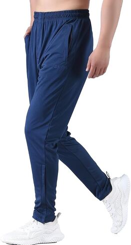 Men's Active Athletic Workout Track Pants Jogger Sweatpants for Men with Zipper Fly and Pockets Fit Football Pants in Saudi Arabia