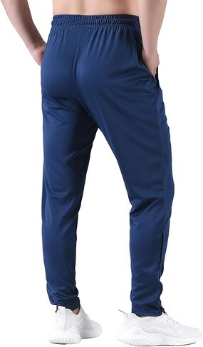 Men's Active Athletic Workout Track Pants Jogger Sweatpants for Men with Zipper Fly and Pockets Fit Football Pants in Saudi Arabia