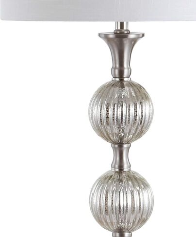 JONATHAN Y JYL1019A Oslo 60.5" Glass/Metal LED Floor Lamp, Contemporary, Modern, Traditional, Elegant, Office, Living Room, Family Room, Dining Room, Bedroom, Hallway, Foyer, Mercury Silver in Saudi Arabia