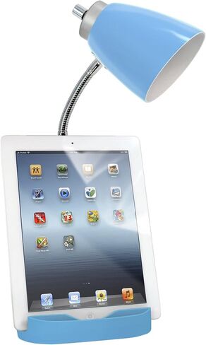تصاميم بسيطة LD1056-ORG مصباح مكتب منظم مع حامل iPad/الكمبيوتر اللوحي أو حامل الكتب ومنفذ USB، برتقالي in Kuwait
