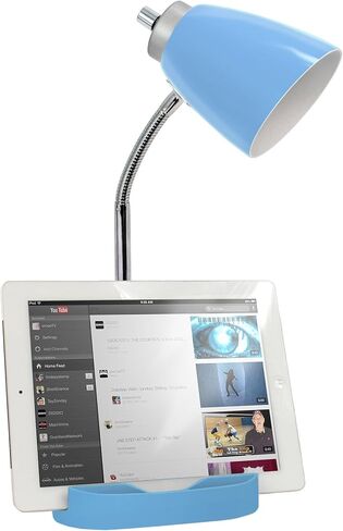 تصاميم بسيطة LD1056-ORG مصباح مكتب منظم مع حامل iPad/الكمبيوتر اللوحي أو حامل الكتب ومنفذ USB، برتقالي in Kuwait