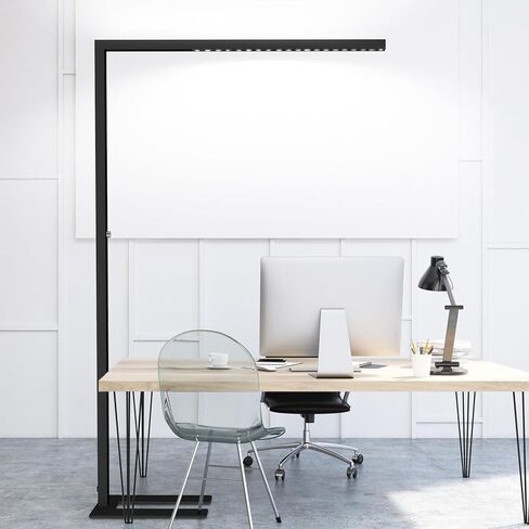 STERREN 77" LED Floor Lamp, 7350LM Dimmable Eye-care Standing Piano Lamp, 70W Modern Tall Reading Light Bright Lighting for Office Living Room Bedroom, 4000K Natural Daylight - Black in Saudi Arabia