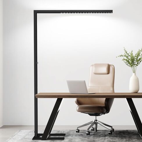 STERREN 77" LED Floor Lamp, 7350LM Dimmable Eye-care Standing Piano Lamp, 70W Modern Tall Reading Light Bright Lighting for Office Living Room Bedroom, 4000K Natural Daylight - Black in Saudi Arabia