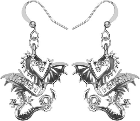 Enamel Alloy Fantasy Dinosaur Dragon Earrings Drop Dangle Fashion Jewelry For Women Girls Charm Gift in Saudi Arabia