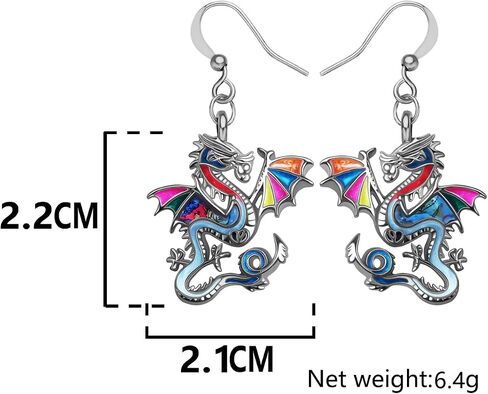 Enamel Alloy Fantasy Dinosaur Dragon Earrings Drop Dangle Fashion Jewelry For Women Girls Charm Gift in Saudi Arabia