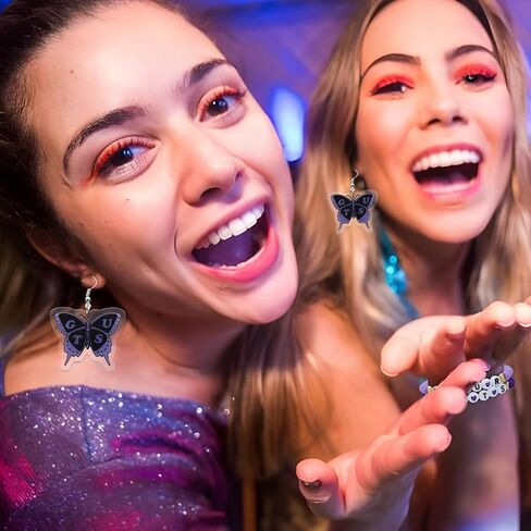 Inspired Concert Acrylic Purple Butterfly Earrings And Soft Pottery Bracelets Set for Girls, Women, Teens Music Fans in Saudi Arabia