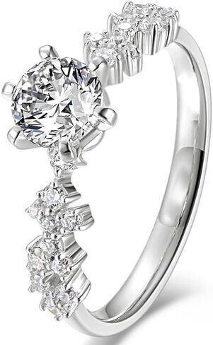 925 sterling silver fashion Classic Diamond timeless engagement ring Cubic Zirconia Rings Diamond Rings for Women Jewelry Findings Earring Backs Findings (US Code 7) in Kuwait